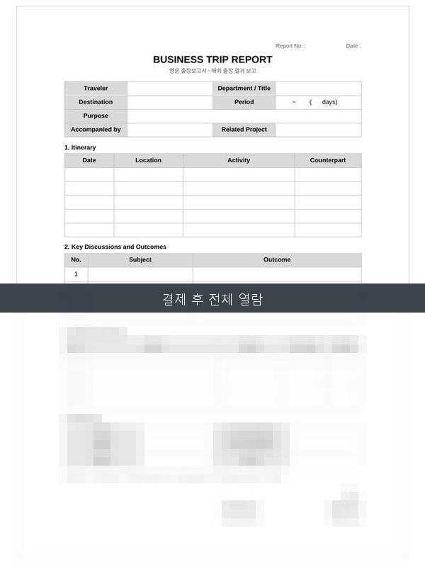 영문 출장보고서 Business Trip Report 미리보기