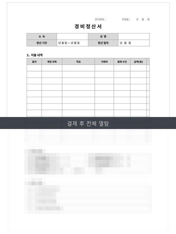 경비 정산서 미리보기