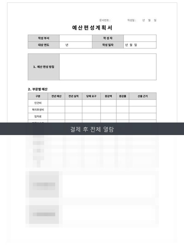 연간 예산편성 계획서 미리보기