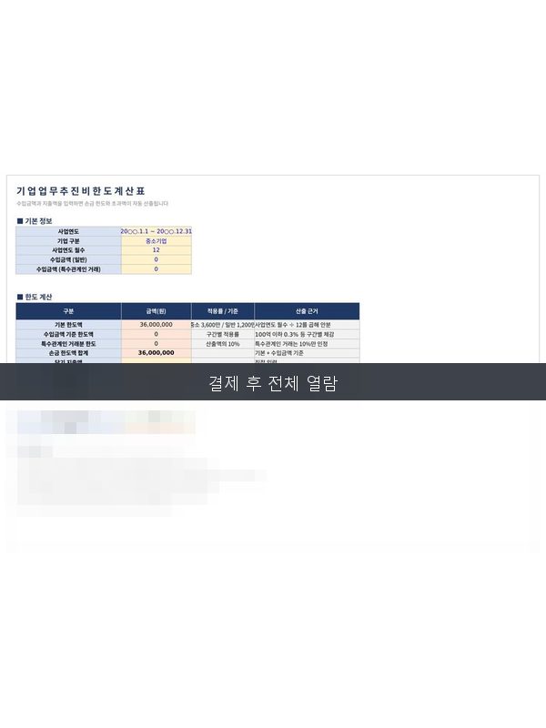 기업업무추진비 한도계산표 미리보기