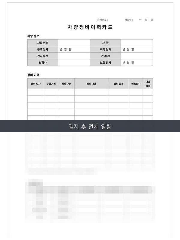 차량 정비 이력카드 미리보기