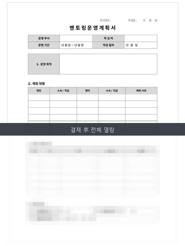 멘토링 운영 계획서 미리보기