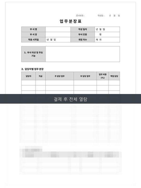 업무분장표 미리보기