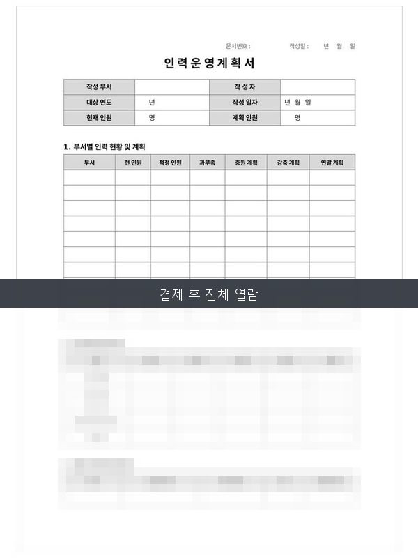 인력운영 계획서 미리보기