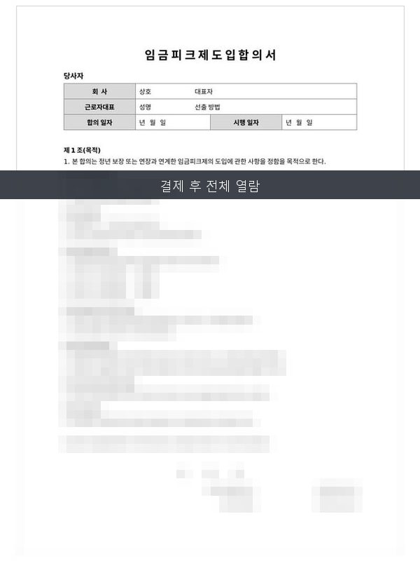 임금피크제도입합의서 미리보기
