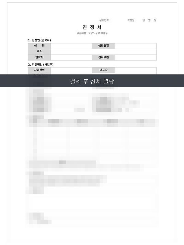 임금체불 진정서 미리보기