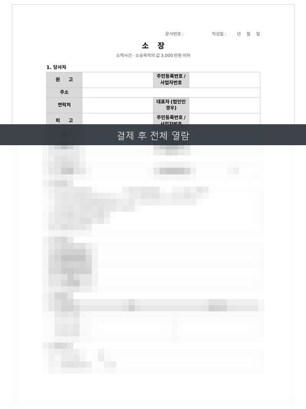 소액사건 소장 미리보기