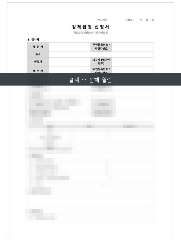 강제집행 신청서 미리보기