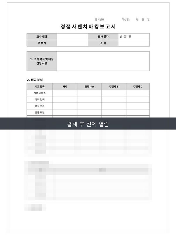 경쟁사 벤치마킹 보고서 미리보기