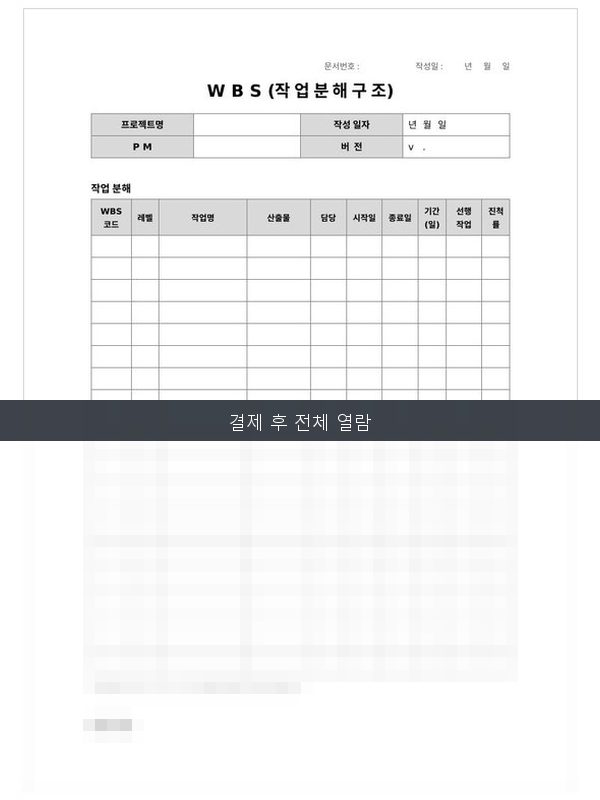 WBS(작업분해구조) 미리보기