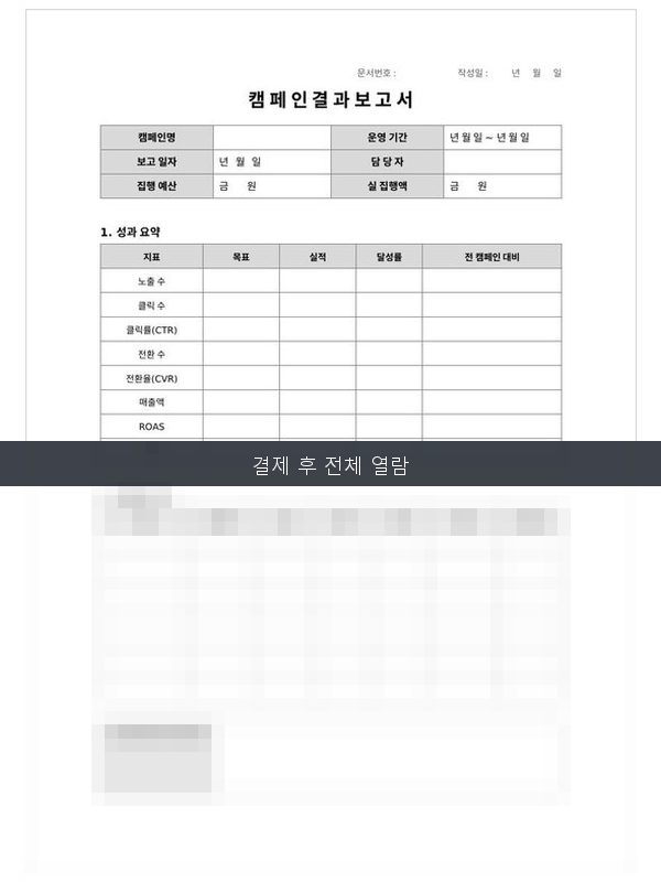 캠페인 결과 보고서 미리보기