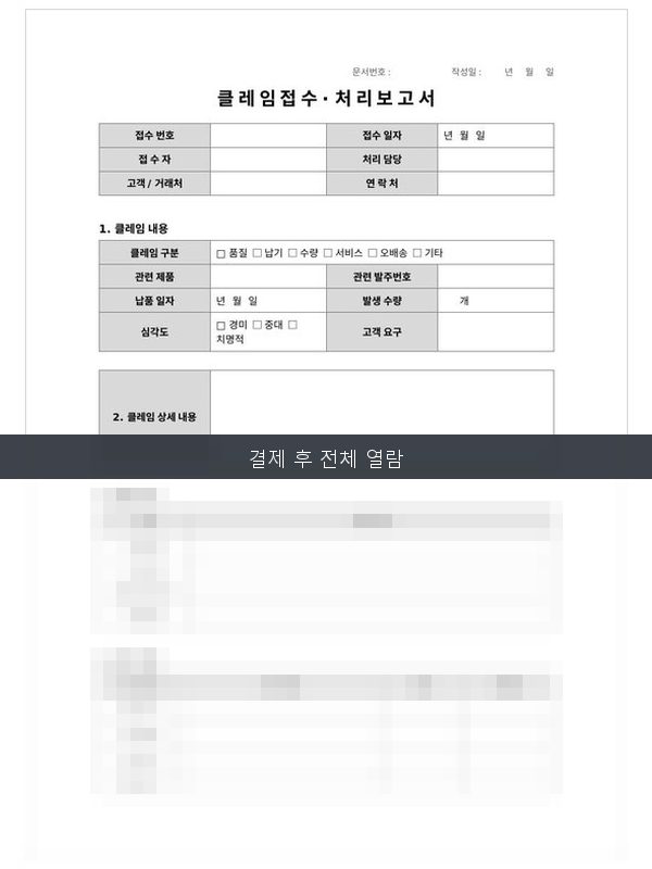 클레임 처리 보고서 미리보기