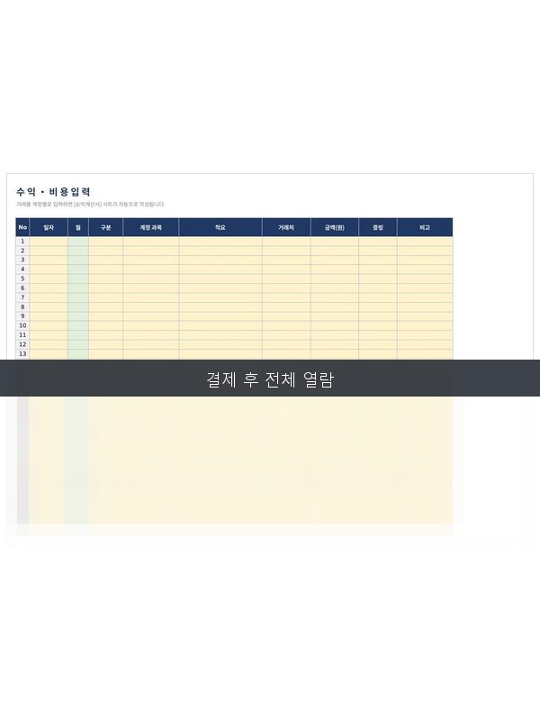 손익 자동작성 프로그램 미리보기