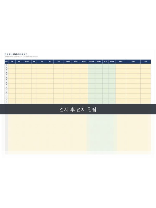 인사마스터 데이터베이스 미리보기