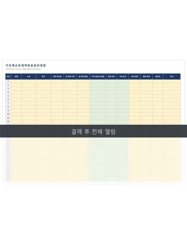 기간제 계약만료 관리대장 미리보기