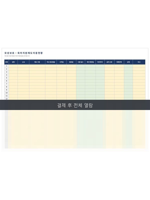 모성보호 제도 이용현황 미리보기