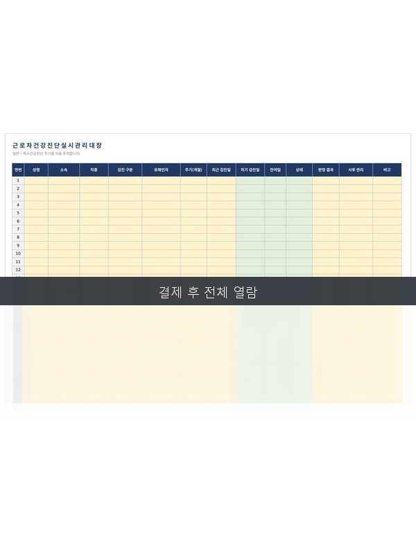 건강진단 실시 관리대장 미리보기
