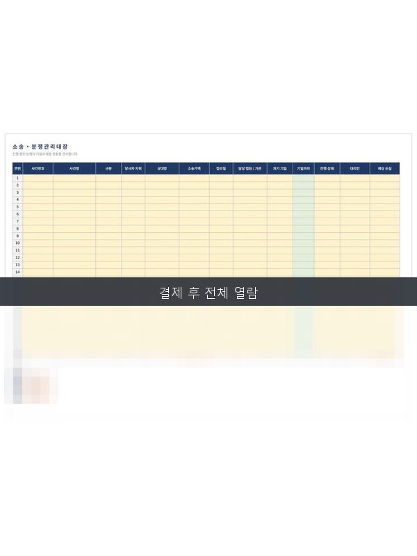 소송 분쟁 관리대장 미리보기