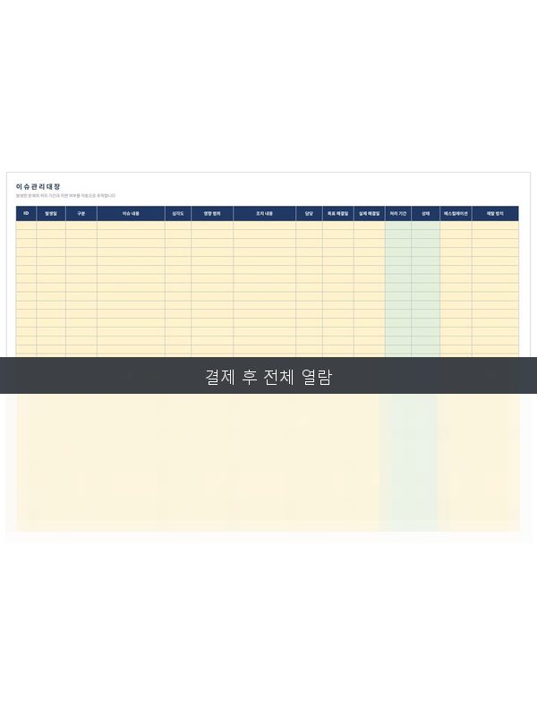 이슈 관리대장 미리보기
